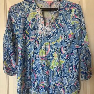 Lily Pulitzer Blue Patterned Top